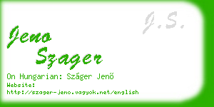 jeno szager business card
